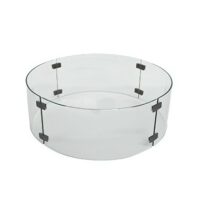 Fire pit accessories large round glass fire guard fits 24 round burner hausers patio