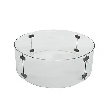 Fire pit accessories large round glass fire guard fits 24 round burner luxury outdoor living by hausers patio