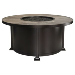 O W Lee 54 round santorini chat height fire pit luxury outdoor living by hausers patio