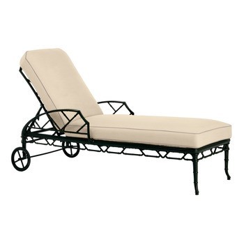 Calcutta chaise lounge with rollers