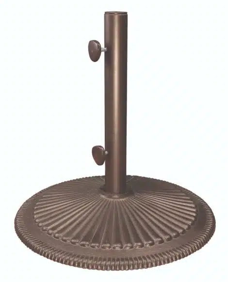 Round bronze umbrella base from hausers patio luxury outdoor living by hausers patio