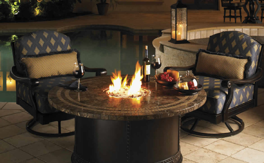 Tommy Bahama Royal Kahala fire pit and chairsnbsp - Hausers Pationbsp