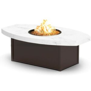Aurora Icon Series Chat Height Aurora Icon Fire Table With 36"X60" Eye-Shaped Icon Top