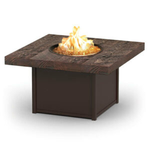 Aurora Timber Chat Height Aurora Timber Fire Table With 42 Square Timber Top Hausers Patio