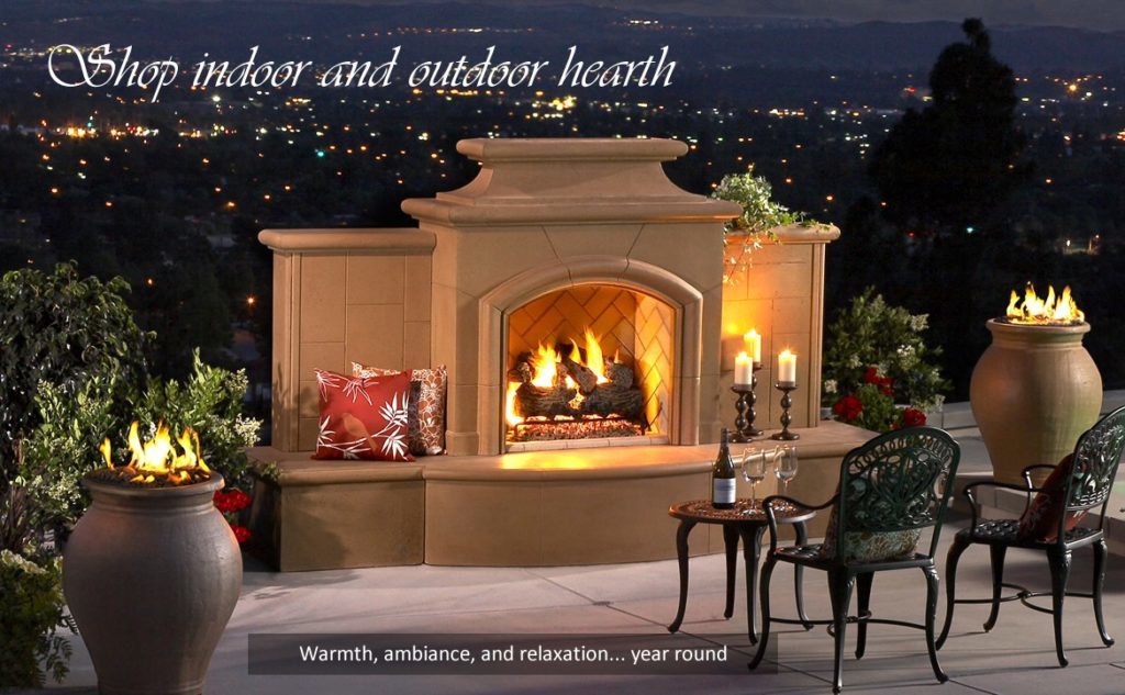 outdoor fire place fireplace hearth - Hausers Patio
