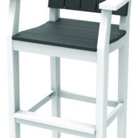 Outdoor bar counter stool in white and black with arms from hausers patio hausers patio