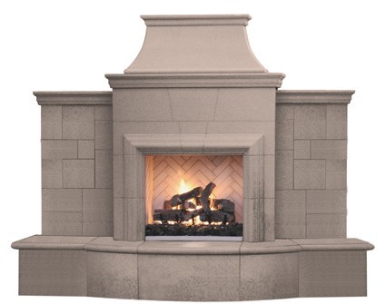 Grand Petite Cordova outdoor gas fireplace by American Fyre Hausers Patio