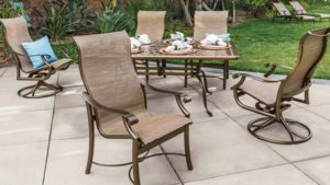 Tropitone montreux sling dining luxury outdoor living by hausers patio