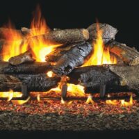 gas fireplace logs Hausers Patio