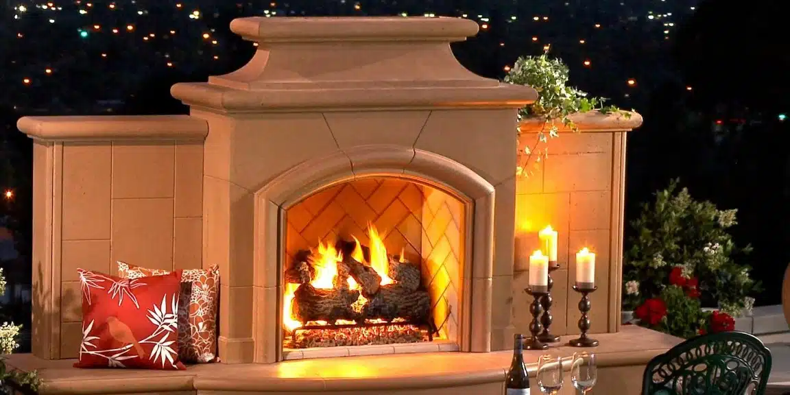 outdoor gas fireplace Hausers Patio