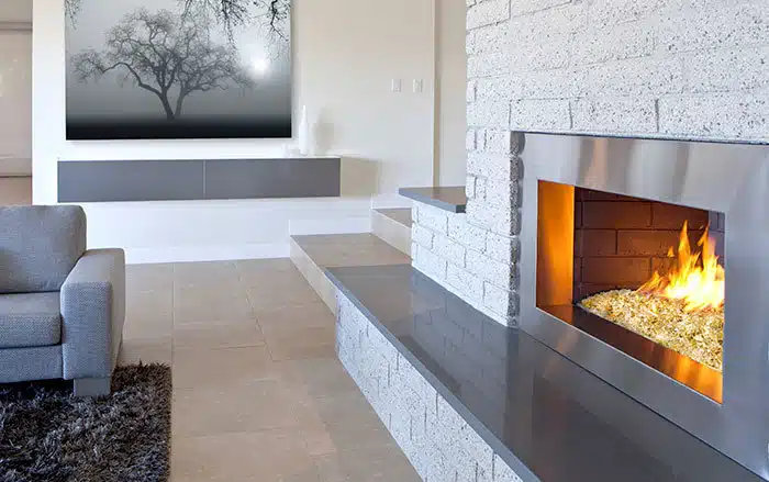contemporary gas fireplace Hausers Patio