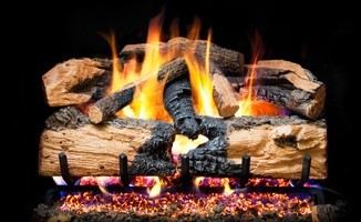 charred gas fireplace logs