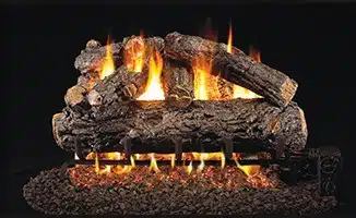 Rustic oak designer fireplace logs in san diego ca luxury outdoor living by hausers patio
