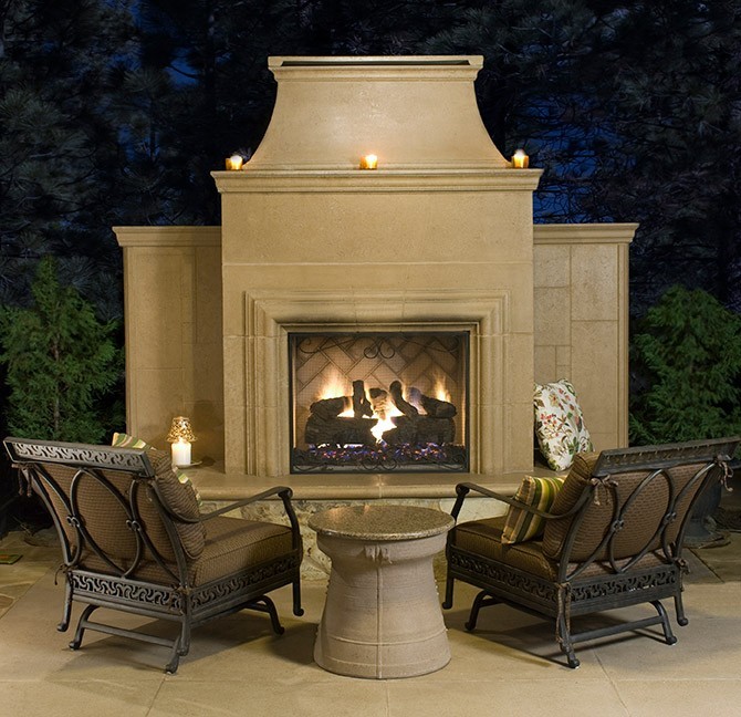 outdoor gas fireplace - Hausers Patio