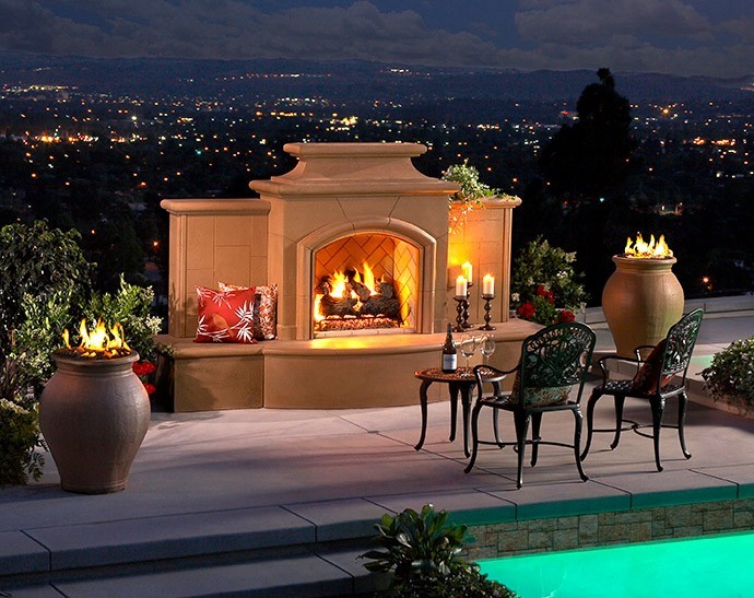 Mariposa outdoor fireplace hausers patio