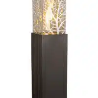 Tall black decorative fire lantern by Hauser's Patio