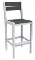 Tall outdoor bar counter stool in white and grey side view from Hauser's Patio