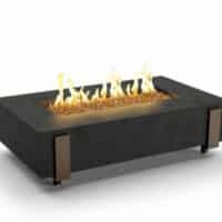 Rectangular iron fire pit from hausers patio luxury outdoor living by hausers patio