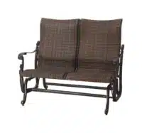 Florence woven high back loveseat glider hausers patio