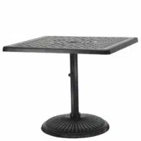 Grand terrace 36 square pedestal table side view luxury outdoor living by hausers patio luxury outdoor living by hausers patio