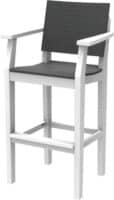 Tall outdoor bar counter stool in white and grey from hausers patio luxury outdoor living by hausers patio