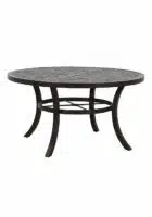 Black round outdoor table from Hauser's Patio