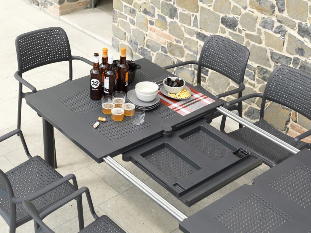 Naardi outdoor extendable dining table luxury outdoor living by hausers patio