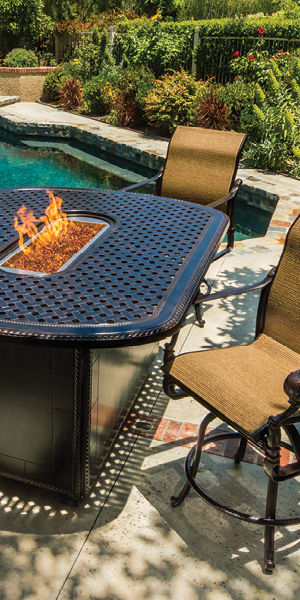 Outdoor Fire Table with Chairs at Hauser's Patio