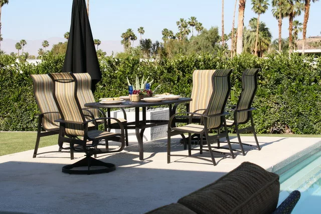 Martinique high back sling dining chair hausers patio