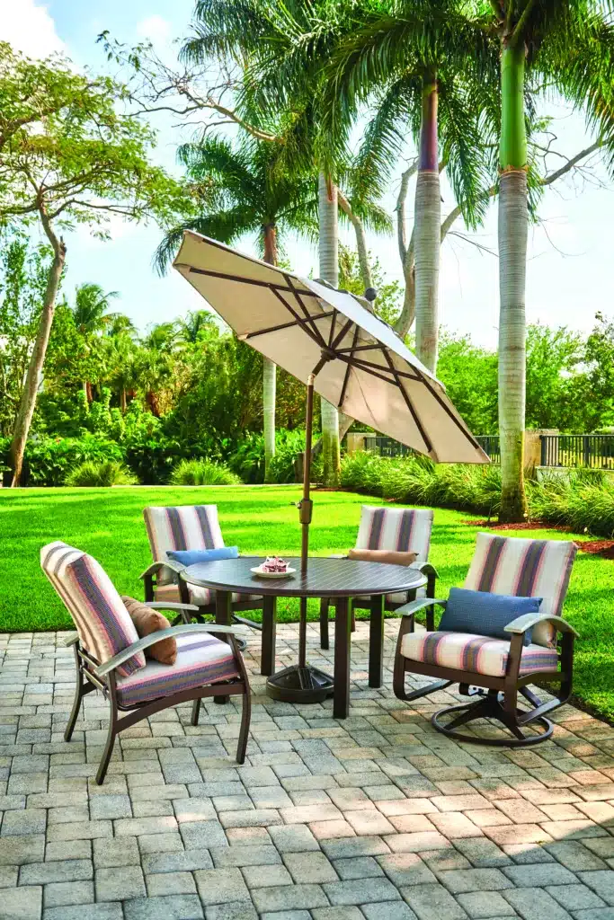 Sunbrella cushions on patio furniture hausers patio