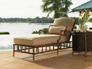 Cushioned wood lounge chair by pool from hauser luxury outdoor living by hausers patio's Patio
