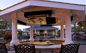 Outdoor bar under gazebo from hauser luxury outdoor living by hausers patio's Patio by pool and pool house