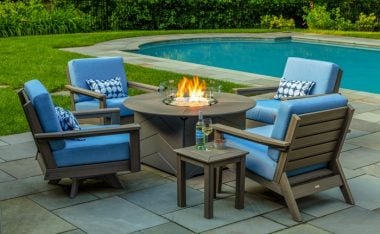 Aura teak fire table